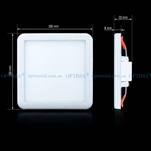 Светодиодный светильник CL-S9W-5/2 9Вт 5000К квадратный пластик фото 2