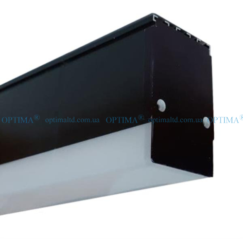 Линейный подвесной светильник ДСО Premium 80Вт 5000К черный Optima П рассеиватель